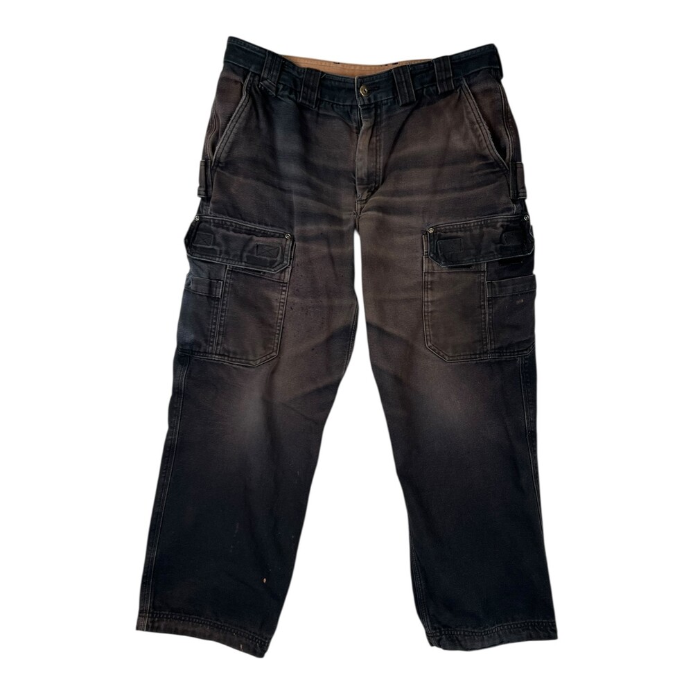 Duluth Trading Men's Black Cargo Carpenter Pockets Pants Size 34x29 READ